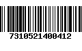 Código de Barras 7310521400412