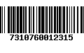 Código de Barras 7310760012315