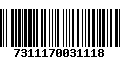 Código de Barras 7311170031118