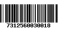 Código de Barras 7312560030018