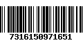 Código de Barras 7316150971651