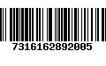 Código de Barras 7316162892005