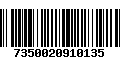 Código de Barras 7350020910135