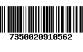 Código de Barras 7350020910562