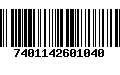 Código de Barras 7401142601040