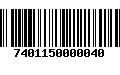 Código de Barras 7401150000040