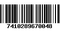 Código de Barras 7410289670048