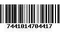 Código de Barras 7441014704417