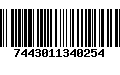 Código de Barras 7443011340254