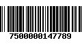 Código de Barras 7500000147789