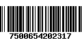 Código de Barras 7500654202317