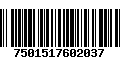 Código de Barras 7501517602037