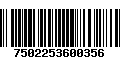 Código de Barras 7502253600356