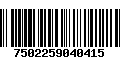 Código de Barras 7502259040415