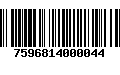 Código de Barras 7596814000044