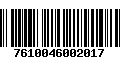 Código de Barras 7610046002017