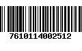 Código de Barras 7610114002512