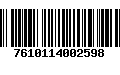 Código de Barras 7610114002598