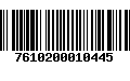 Código de Barras 7610200010445