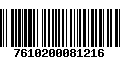 Código de Barras 7610200081216