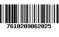 Código de Barras 7610209062025