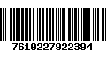 Código de Barras 7610227922394