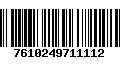 Código de Barras 7610249711112