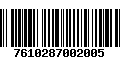 Código de Barras 7610287002005