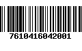 Código de Barras 7610416042001