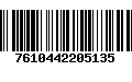 Código de Barras 7610442205135