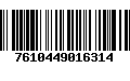 Código de Barras 7610449016314