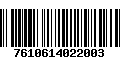 Código de Barras 7610614022003