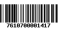 Código de Barras 7610700001417