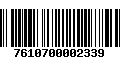 Código de Barras 7610700002339