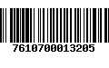 Código de Barras 7610700013205