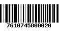 Código de Barras 7610745800020