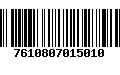 Código de Barras 7610807015010