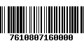 Código de Barras 7610807160000