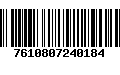 Código de Barras 7610807240184