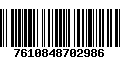 Código de Barras 7610848702986