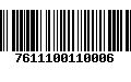 Código de Barras 7611100110006