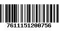 Código de Barras 7611151200756