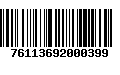 Código de Barras 76113692000399