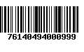 Código de Barras 76140494000999