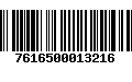 Código de Barras 7616500013216