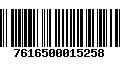 Código de Barras 7616500015258