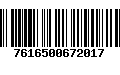 Código de Barras 7616500672017