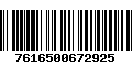 Código de Barras 7616500672925