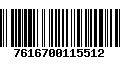 Código de Barras 7616700115512