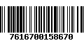 Código de Barras 7616700158670